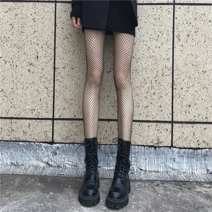 Classic Diamond Fishnet Pantyhose High Waist Alternative Fashion Mesh Tights