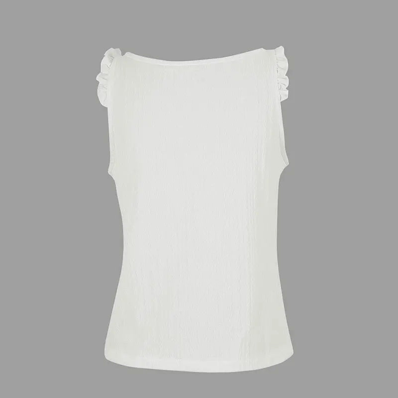 Button Front Knit Tank Top with Slim Fit Casual Everyday Streetwear Style