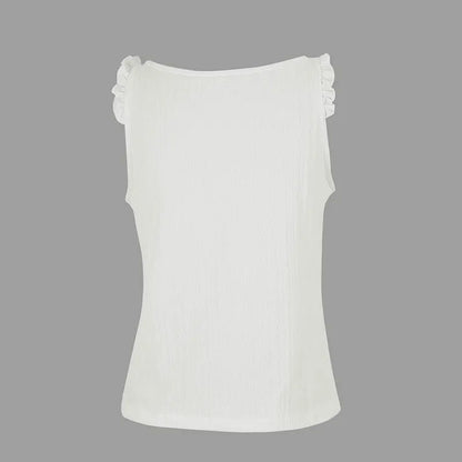 Button Front Knit Tank Top with Slim Fit Casual Everyday Streetwear Style