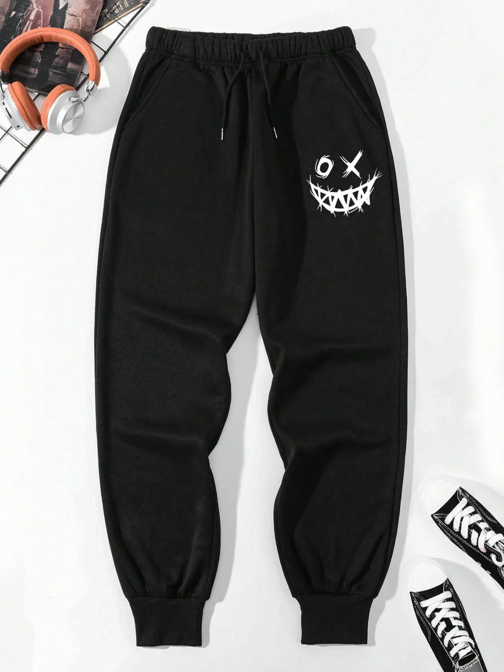 Men's Loose Fit Fleece Jogger Sweatpants with Drawstring Waist Streetwear Casual Everyday Style