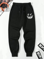 Men's Loose Fit Fleece Jogger Sweatpants with Drawstring Waist Streetwear Casual Everyday Style