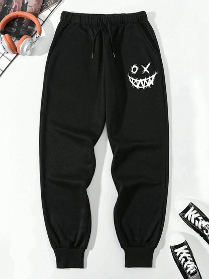 Men's Loose Fit Fleece Jogger Sweatpants with Drawstring Waist Streetwear Casual Everyday Style