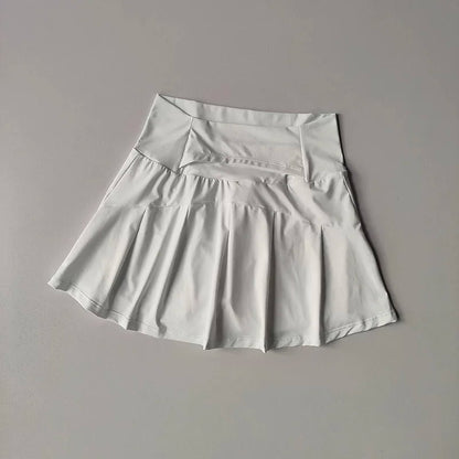 High Waist Active Skort with Built-In Shorts Performance A-Line Design
