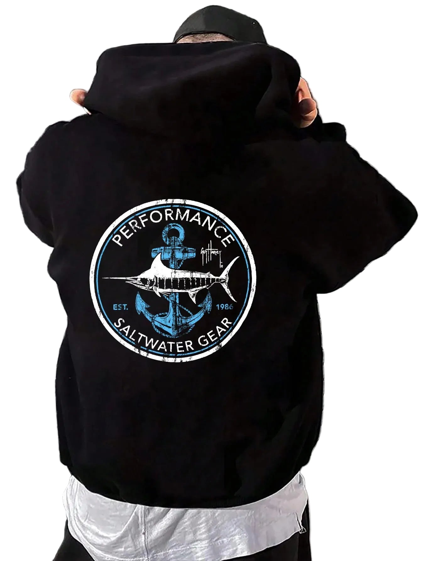 Heavyweight Coastal Graphic Hoodie with Oversized Streetwear Fit and Back Artwork