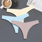 Seamless V-Waist Thong Panties Three-Pack with Smooth Athletic Finish