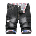 Men's Loose Fit Washed Denim Shorts with Distressed Finish and Casual Streetwear Style