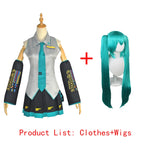 Women's Idol-Inspired Costume Set with Sleeveless Dress, Twin-Tail Wig and Matching Accessories