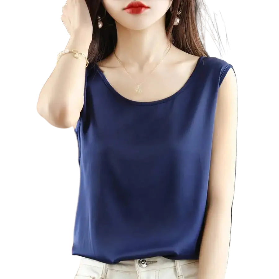Relaxed Sleeveless Tank Top with Lightweight Knit Everyday Casual Layering Style