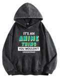 Retro Anime Typography Hoodie with Manga-Inspired Casual Streetwear Design