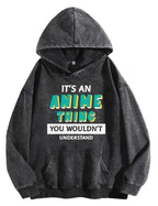 Retro Anime Typography Hoodie with Manga-Inspired Casual Streetwear Design
