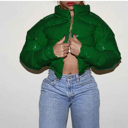 Women's Cropped Quilted Puffer Jacket Hooded Lightweight Casual Winter Outerwear