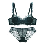 Dusty Rose Delicate Eyelash Lace Unlined Underwire Lingerie Set