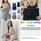 Women's Two-Piece Summer Pajama Set with Sleeveless Camisole Top and Matching Shorts, Solid-Color Lightweight Sleepwear Loungewear