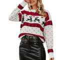 Women's Festive Pattern Relaxed Fit Cozy Knit Holiday Sweater Pullover