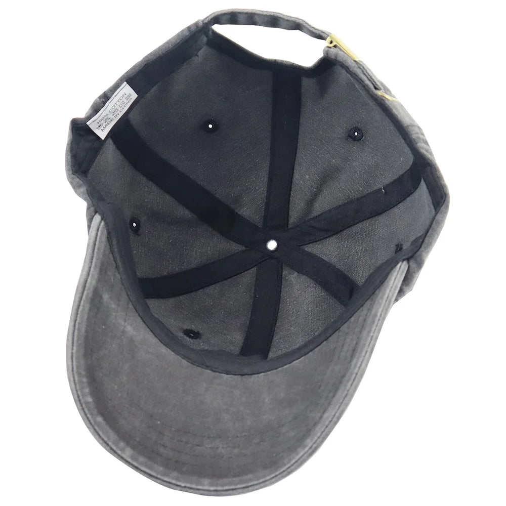 Vintage Washed Graphic Baseball Cap with Adjustable Fit for Casual Streetwear Everyday Fashion