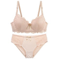 Scalloped Contour Push-Up T-Shirt Bra and Lace-Trim Hipster Brief Everyday Set