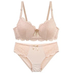 Scalloped Contour Push-Up T-Shirt Bra and Lace-Trim Hipster Brief Everyday Set