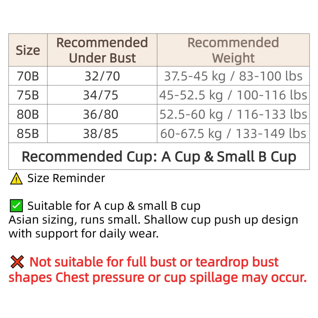 Seamless Jelly Gel Push-Up Bra with Wide Side Support and Adjustable Straps