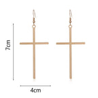 Oversized Cross Drop Earrings for Gothic Punk and Alternative Fashion Looks