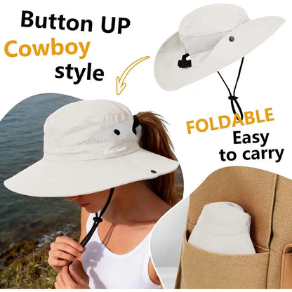 Wide Brim Straw Bucket Hat with Lightweight Woven Design for Beach and Outdoor Adventures