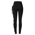 Lace Panel Slim Fit Pants Gothic Inspired Alternative Fashion Bottoms