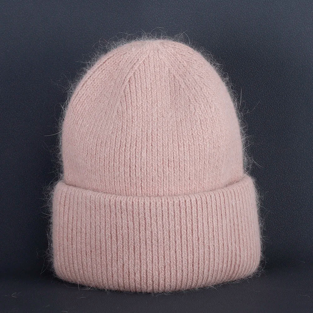 Soft Rabbit Fur Knit Beanie for Everyday Casual Outdoor Winter Fashion and Comfort Style