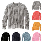 Men's Cable Knit Crew Neck Contemporary Relaxed Fit Sweater Pullover