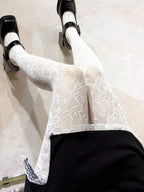 Floral Lace Pattern Sheer Mesh Pantyhose Lightweight Alternative Fashion Tights