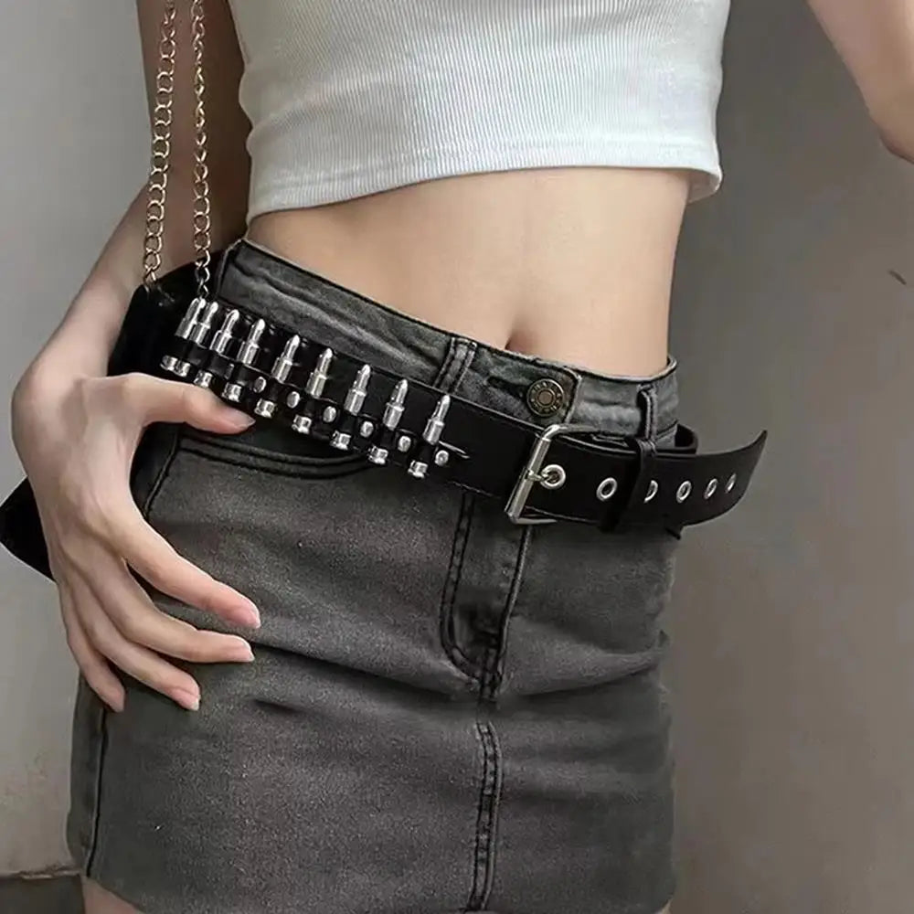 Bullet Studded Waist Belt for Y2K, Gothic and Punk Styling