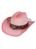 Wide Brim Straw Cowboy Hat with Decorative Rhinestone Band for Outdoor Summer Styling