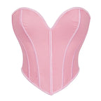 Strapless Corset Tube Top with Sculpted Panels and Backless Silhouette