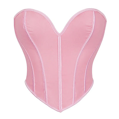 Strapless Corset Tube Top with Sculpted Panels and Backless Silhouette