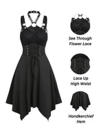 Gothic Kawaii Asymmetrical Dress with Alternative Harajuku Streetwear Aesthetic