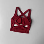 Sleek Criss-Cross Back Sports Bra with Wide Support Band