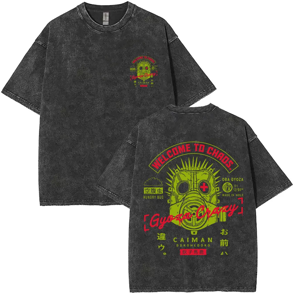 Anime Goth Vintage Streetwear Tee with Distressed Underground Graphic Artwork - BigCat Streetwear