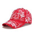 Abstract Graphic Print Adjustable Baseball Cap for Contemporary Streetwear Everyday Casual Fashion Style