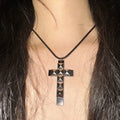 Studded Cross Pendant Necklace for Punk Grunge and Alternative Fashion Styling