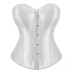 Vibrant Pink Satin-Finish Overbust Corset with Structural Seaming