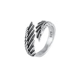 Vintage Angel Wing Wrap Ring with Elegant Dark Feminine Statement Design
