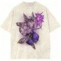 Arcane Guardian Anime Graphic Oversized Washed Cotton Streetwear Casual T-Shirt