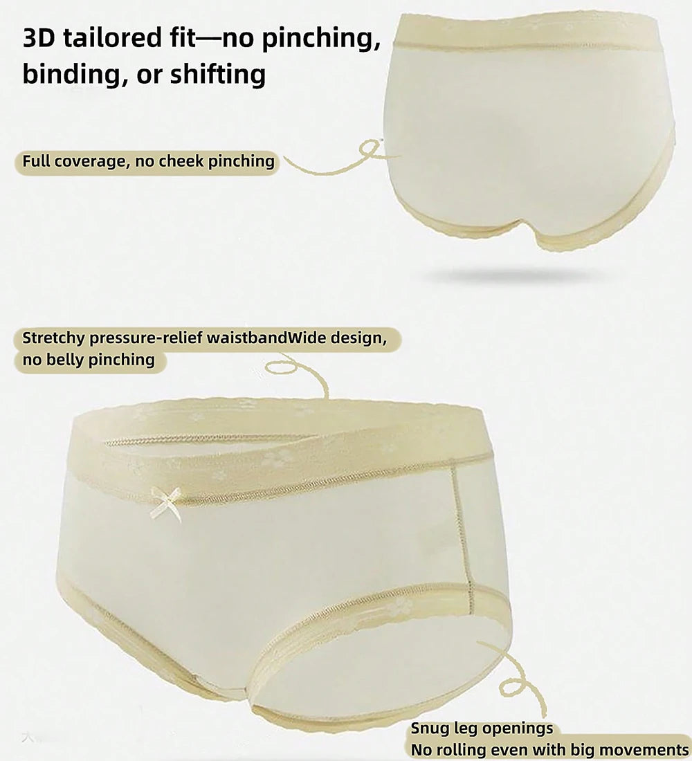 6-Pack Pastel Low-Rise Panties with Delicate Lace Trim and Center Bow Detailing