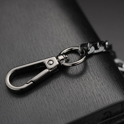Classic Punk Wallet Chain with Ring Detail for Alternative Streetwear Looks