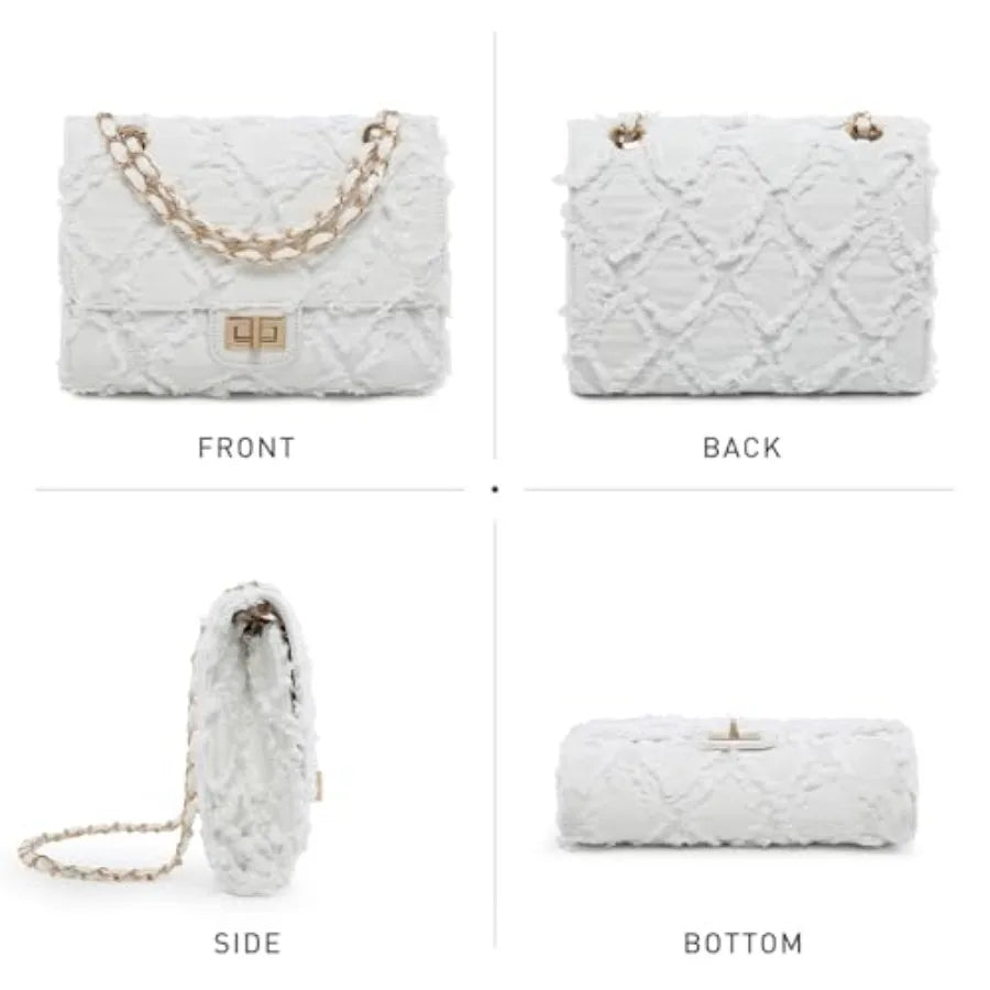 Quilted Chain Strap Shoulder Bag with Compact Crossbody Evening Silhouette