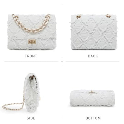 Quilted Chain Strap Shoulder Bag with Compact Crossbody Evening Silhouette