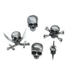 Vintage Gothic Skull and Crossed Sword Brooch for Alternative Styling