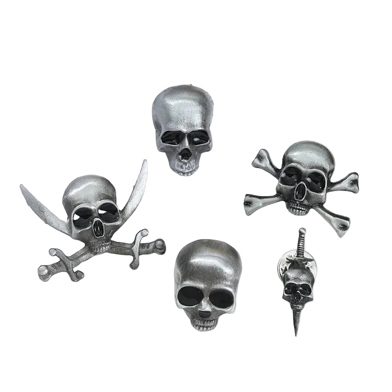 Vintage Gothic Skull and Crossed Sword Brooch for Alternative Styling