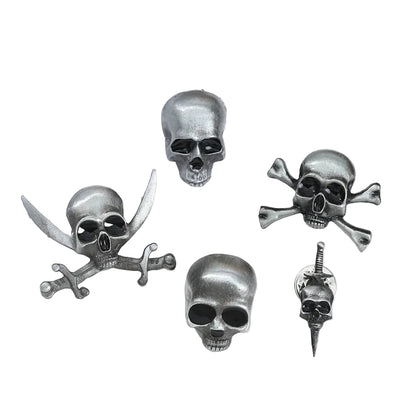 Vintage Gothic Skull and Crossed Sword Brooch for Alternative Styling
