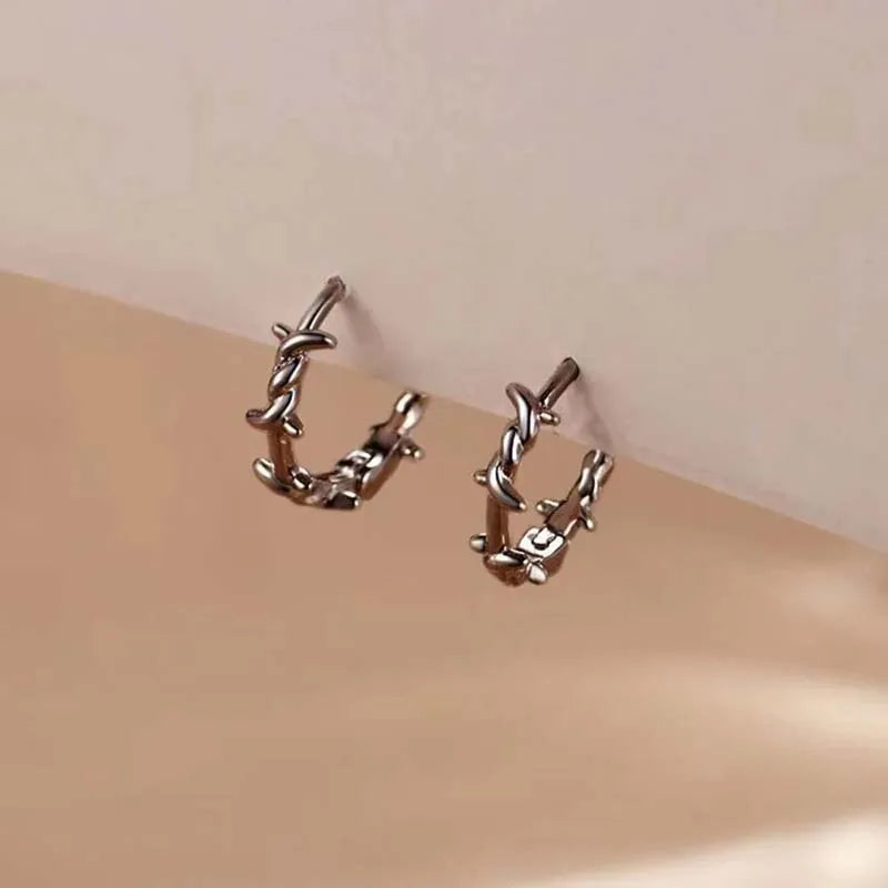 Thorn Hoop Earrings Gothic Punk Alternative Statement Jewelry