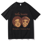 Vintage Portrait Graphic Cotton T-Shirt with Retro Music-Inspired Streetwear Style
