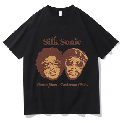 Vintage Portrait Graphic Cotton T-Shirt with Retro Music-Inspired Streetwear Style